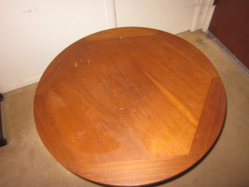 Vintage Solid Wood Cane Accent Table gallery