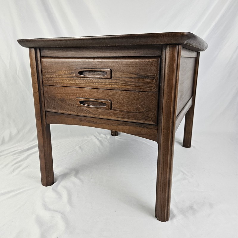 Mid-Century End Table Walnut w Drawer 60's Vintage Harmony Furniture gallery