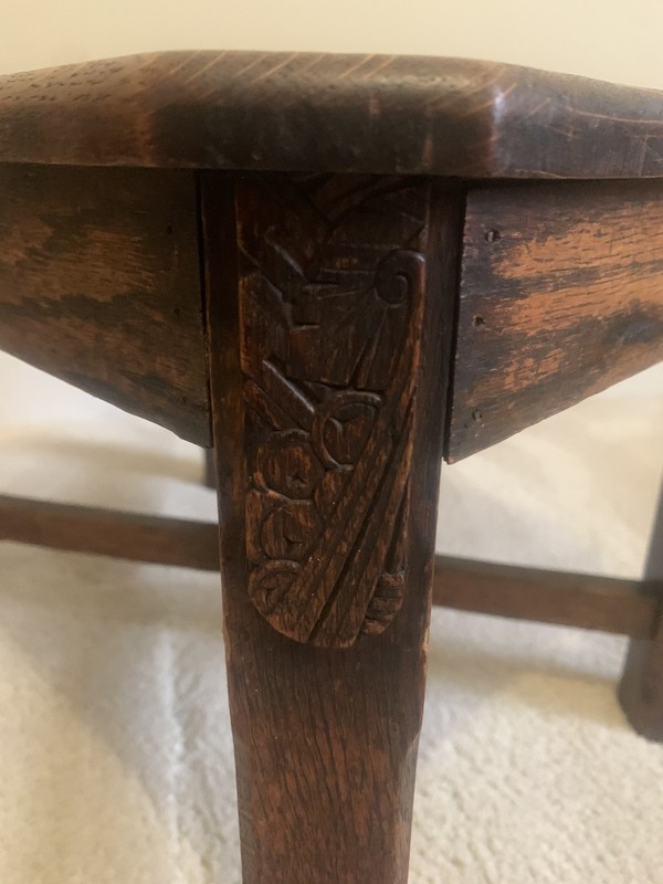 Beautiful Vintage Antique Handmade Solid Oak Small Table gallery