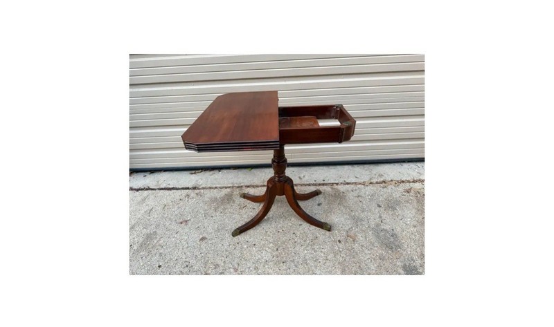 Duncan Phyfe Carved Mahogany Card Gaming Console Table 5565