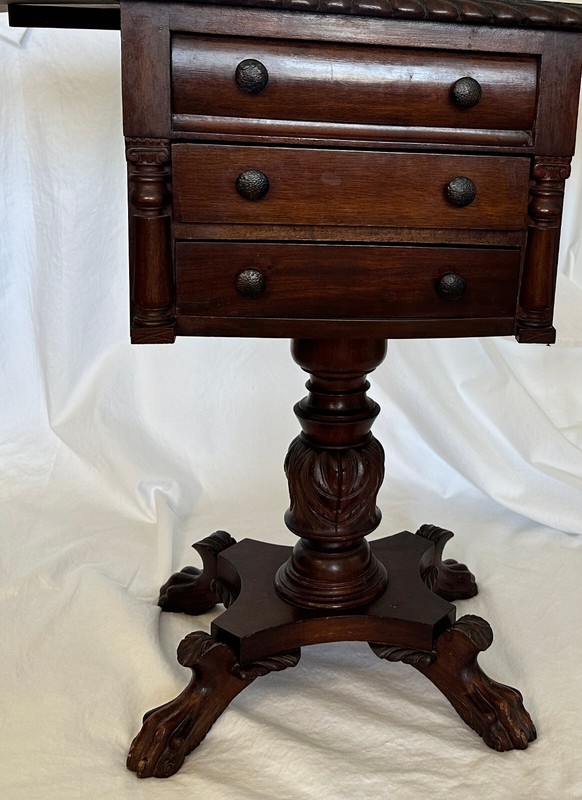 Mahogany Federal Pedestal Philadelphia Work Table gallery