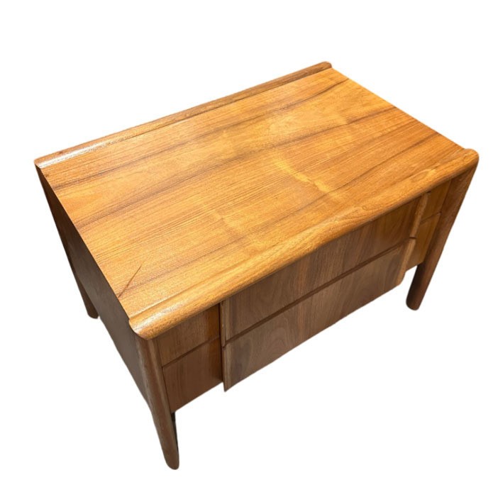Mid Century "Parallel" Walnut End Table Commode by Barney Flagg For Drexel gallery