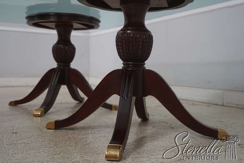 L71021: LEXINGTON Duncan Phyfe Mahogany Glass Top Dining Room Table gallery