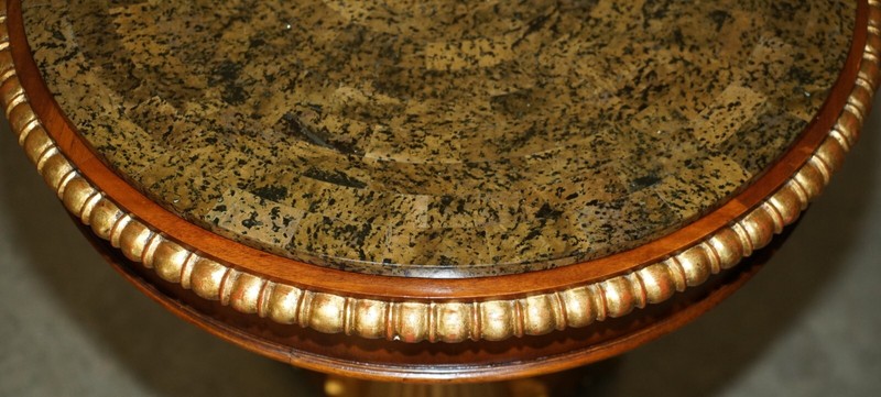 SUBLIME PAIR OF VINTAGE MARBLE TOPPED SIDE END TABLES SOLID BRASS LIONS PAW FEET gallery