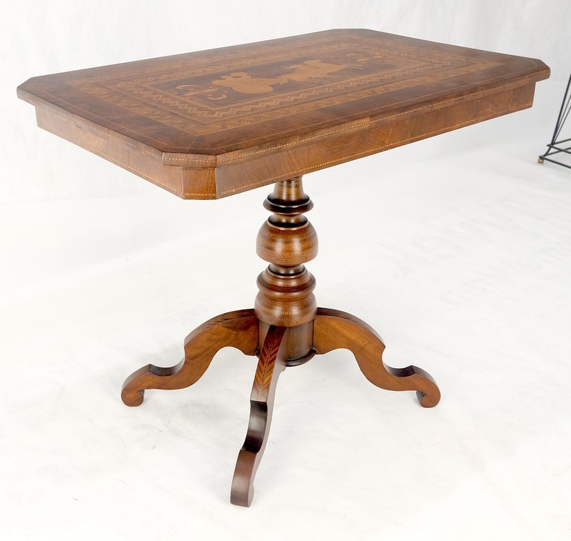 Dutch 19th Century Marquetry Inlay Top Breakfast Center Occasional Lamp Table gallery