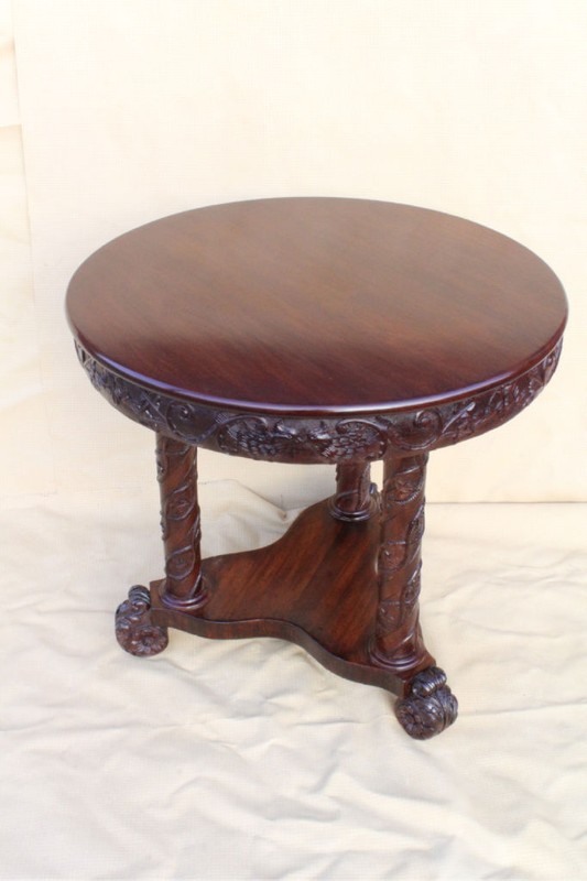 Antique Empire Mahogany Center Table, Albany, New York, Circa 1840’s