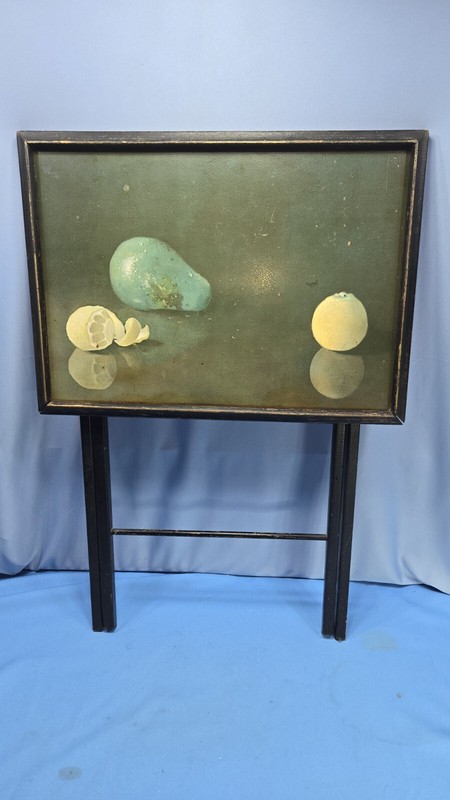 Mid Century Artex Snack TV Tray MCM Vintage Folding Table FINE Art Still Life