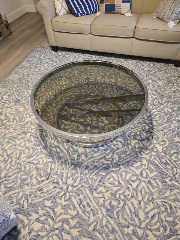 Milo Baughman Zig Zag Coffee table Mid Century Modern Original smoked glass gallery