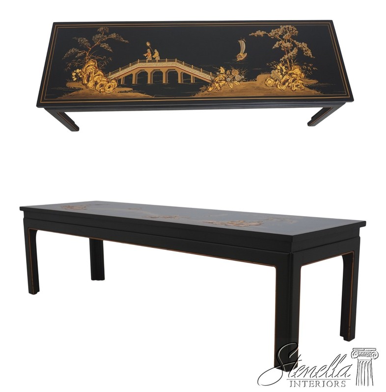 71714: BEACON HILL Chinoiserie Decorated Coffee Cocktail Table