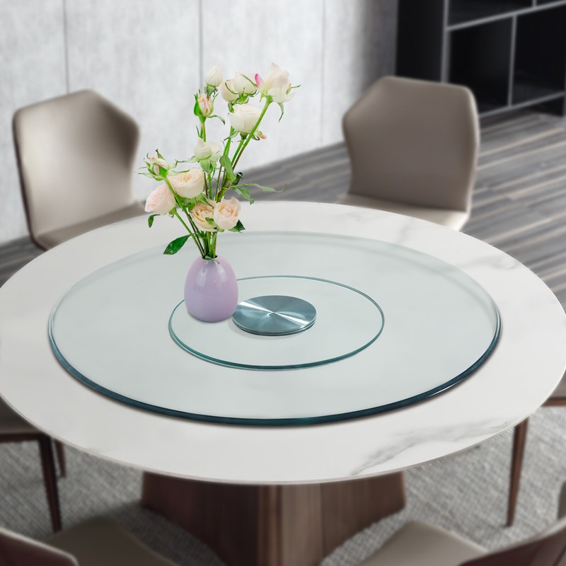 23-31" Glass Lazy Susan Turntable Dining Table Centerpiece Large Serving Plate! gallery