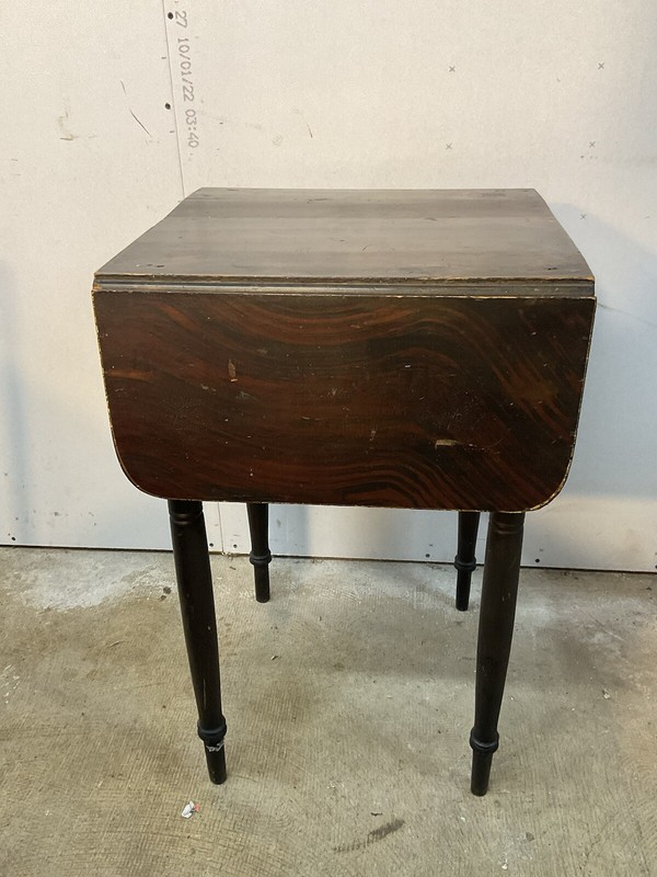 Antique Paint Decorated Sheraton Work Table Night Stand 2 Drawer Primitive Folk gallery