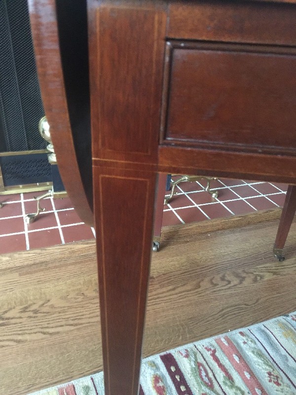 Baker Furniture Drop Leaf Side Table/Game Table w/Brass Casters (Rare!!) gallery