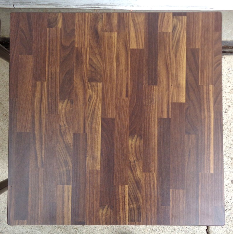 3 Vintage Mid Century Inlaid Look Woodgrain Laminate Stacking Nesting End Tables gallery