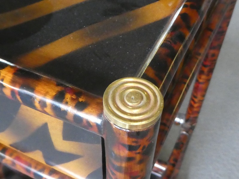 MAITLAND SMITH FAUX TIGER REAL BAMBOO MAGAZINE STAND gallery