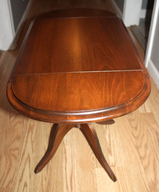 ANTIQUE SOLID WOOD MINIATURE DOUBLE DROP LEAF PARLOR END WALNUT COFFEE TABLE gallery