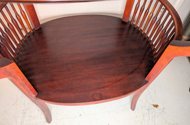 Antique Unusual American 1900-1910 Mahogany Inlaid Mother of Pearl Table gallery