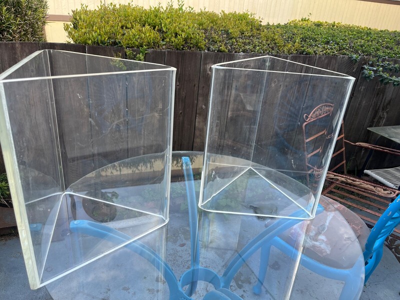 Vitnage Mid Centruy Modern Lucite Triangle Coffee Table or End Table Bases