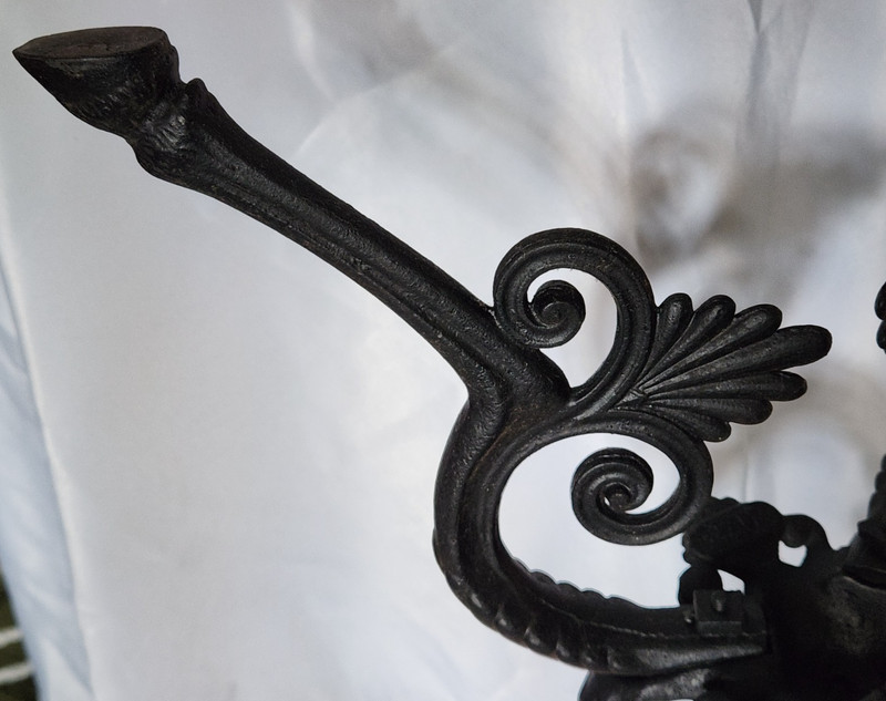 Beautiful Antique Marble & Cast-Iron Side Table/Plant Stand w/ Chains AMNacht? gallery