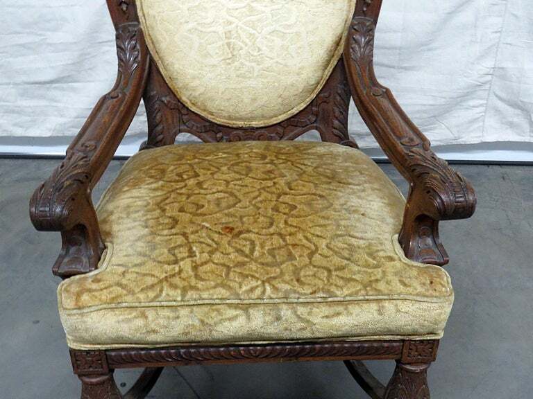 Renaissance Style Oak Throne Chair Attributed to Horner gallery