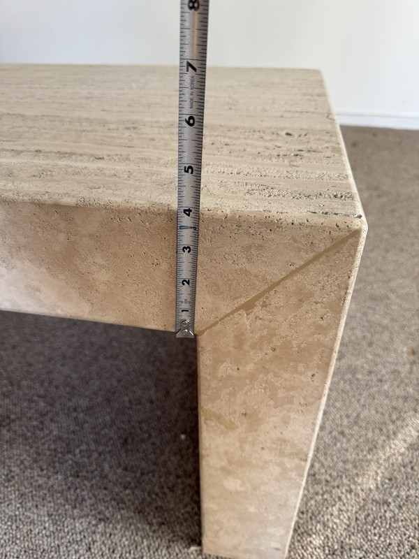 Waterfall Travertine Coffee Table by Michael Taylor, u.s.a. Circa 1980’s gallery