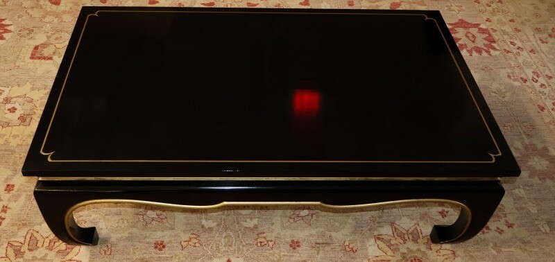 Kindel Furniture Yumi II Chinese Style Black and Gold Cocktail Coffee Table gallery