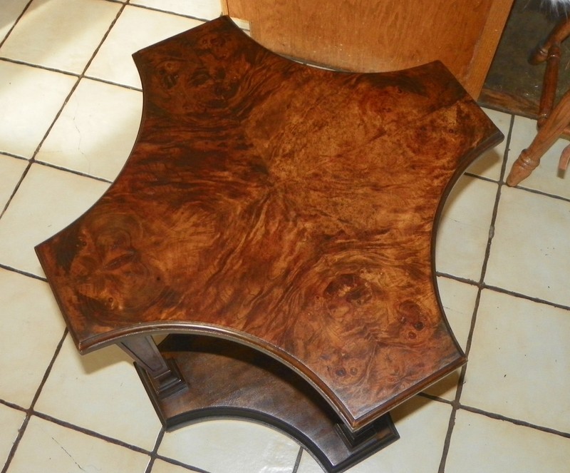 Walnut Book Match Veneered Side Table End Table by Weiman (ET365) gallery