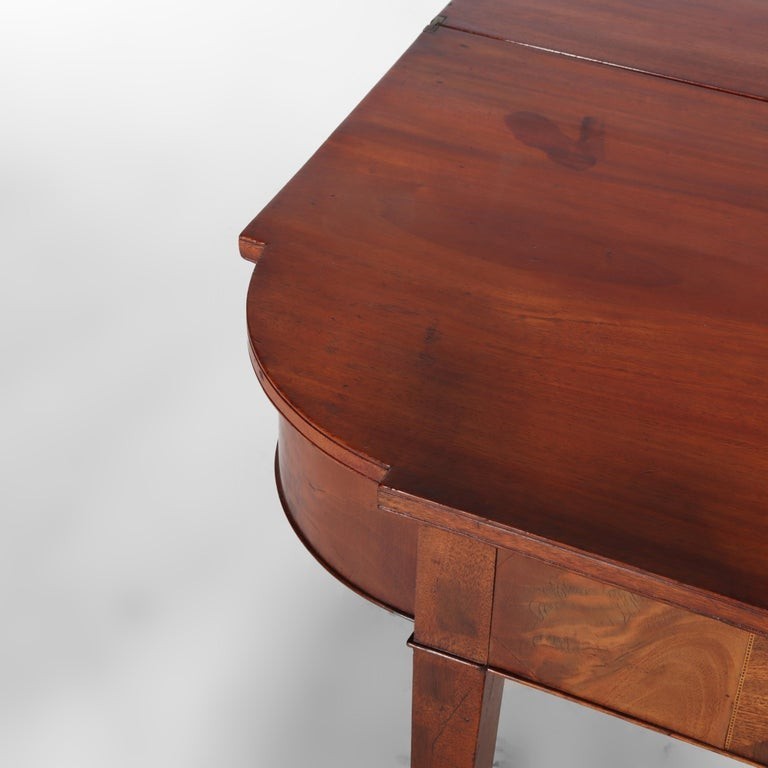 Antique Hepplewhite Mahogany Card Table With Inlaid Satinwood Rondelle c1820 gallery