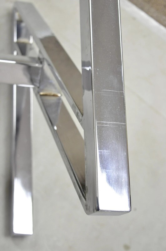 Vintage Mid Century Modern Chrome Frame Z Shaped Metal Desk Dining Table Base gallery