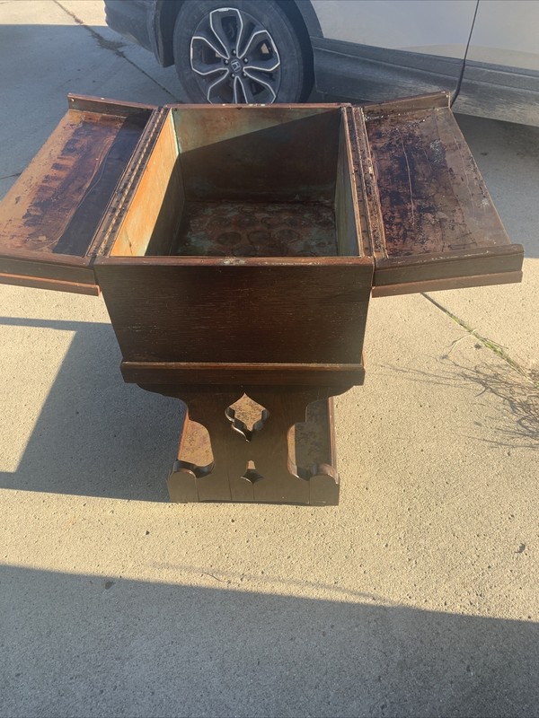 Antique Copper Lined Table Cooler Bar Imperial Furniture Grand Rapids Rare gallery