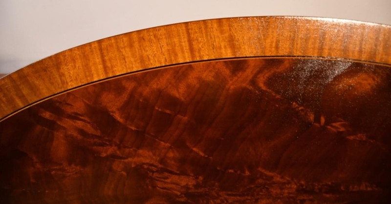 Vintage Ethan Allen Regency style Flame Mahogany banded Satinwood Coffee Table gallery