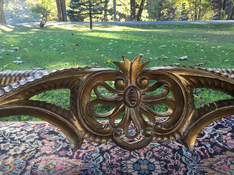 RARE ANTIQUE STYLE GOLD FLORENTINE CONSOLE TABLE WITH GOLDEN COVER gallery