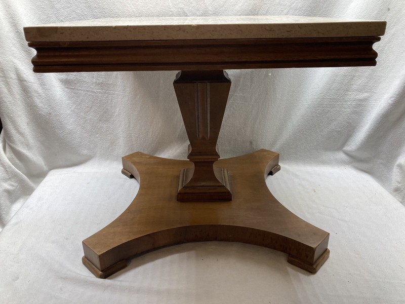 Mid Century Mahogany Marble Top Pier Table/ End Table by Lane gallery