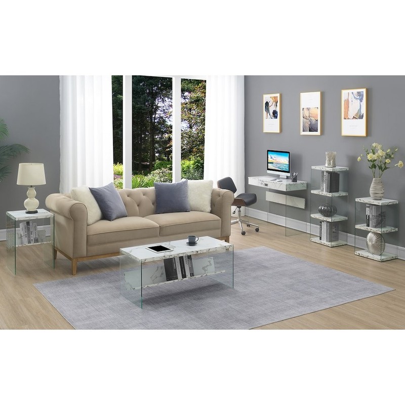 SoHo Glass Coffee Table with Shelf gallery
