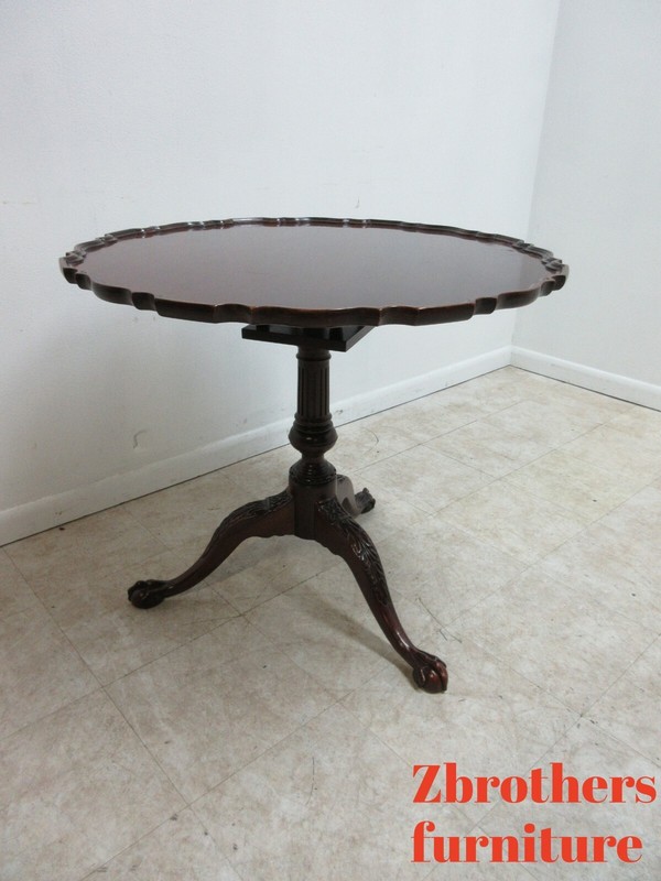 Baker Historical Charleston Mahogany flip Top Center End Table Ball Claw gallery