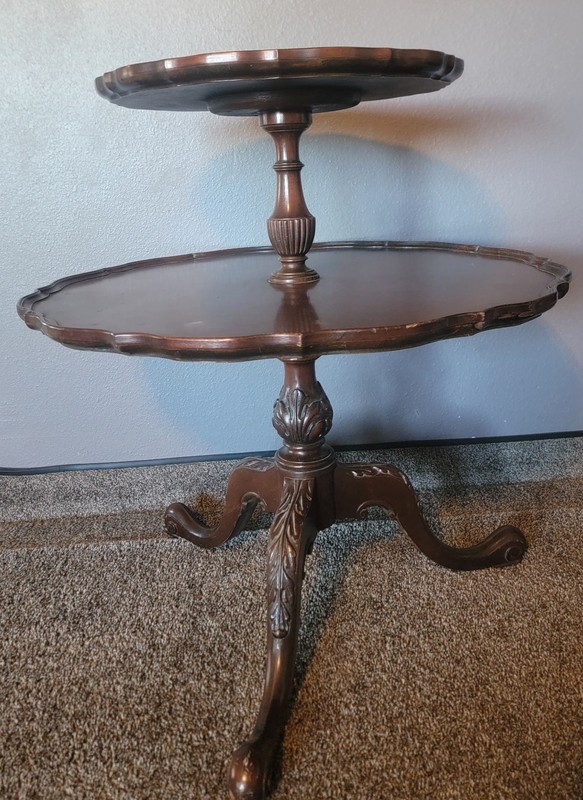 Imperial Grand Rapids Mahogany Furniture 2 Tier Dumbwaiter Table Pieceust