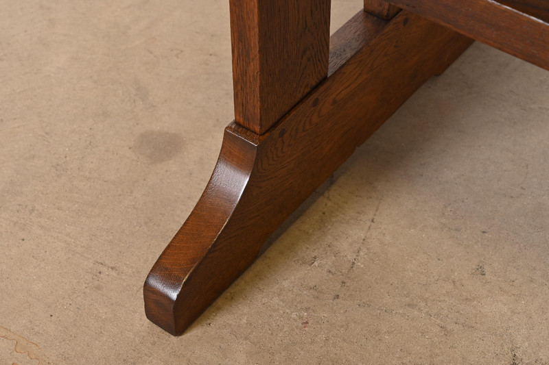 Gustav Stickley Mission Oak Arts & Crafts Trestle Library Table or Writing Desk gallery