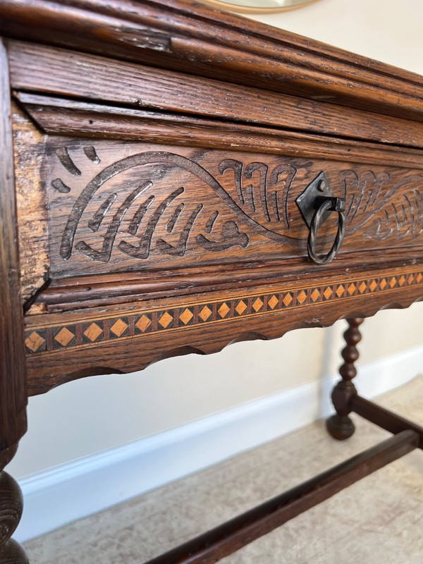 Jacobean Style Antique Oak Side Table gallery
