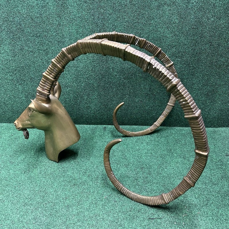 Vintage Brass Ibex Rams Head Coffee Table Base Alain Chervet Style - Single Only gallery