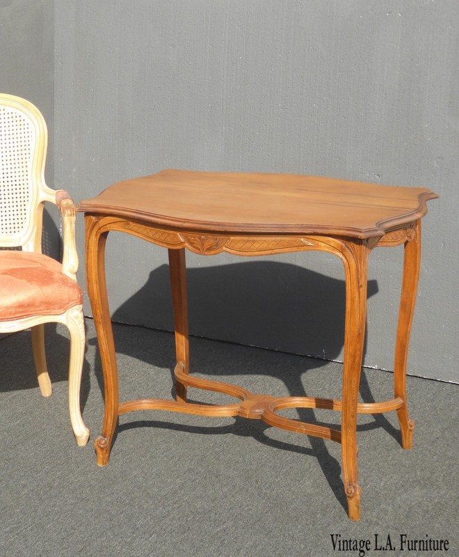Vintage French Provincial Side Entry Table Solid Wood