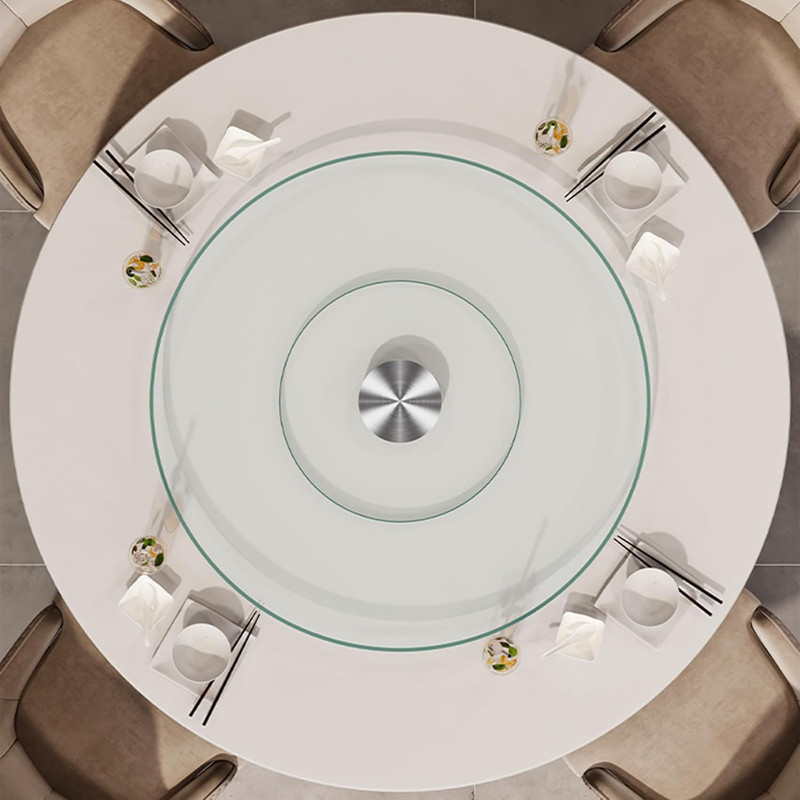 18.9" Glass Lazy Susan Rotating Tray - Smooth & Silent Dining Table Accessory gallery