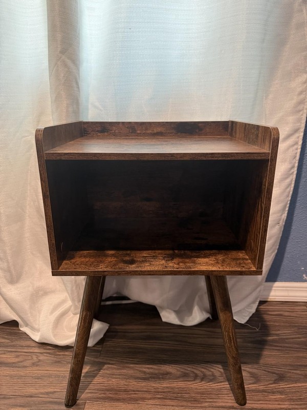 Vintage Style Mid Century Modern Nightstand End Table 11.8"D x 15.7"W x 23.9"H gallery