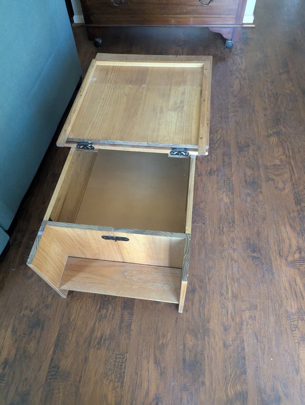 Vintage Pier One Farmhouse Coffee Table with Interior Storage gallery