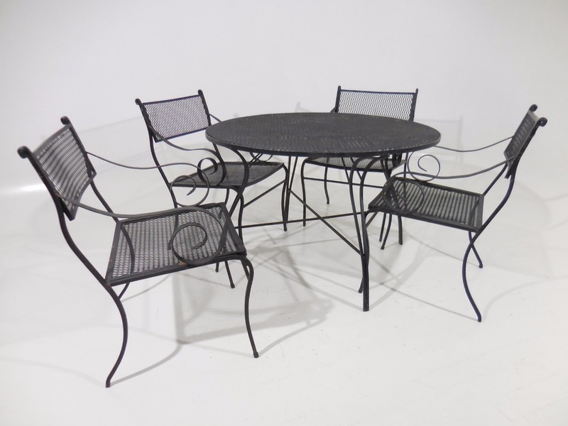 50'smodern IRON outdoor/indoor SALTERINI garden Dinette Set by Tempestini gallery