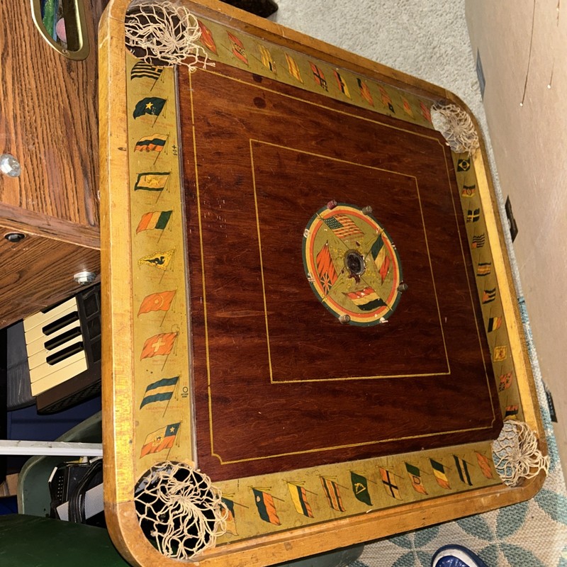 Vintage Carrom Gaming Table, Double sided, Pockets Are In Great Condition 29x29 gallery