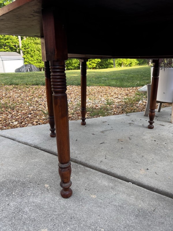 Antique Colonial Drop Leaf Table. Non Branded. Beautiful. Turned Wood Legs gallery