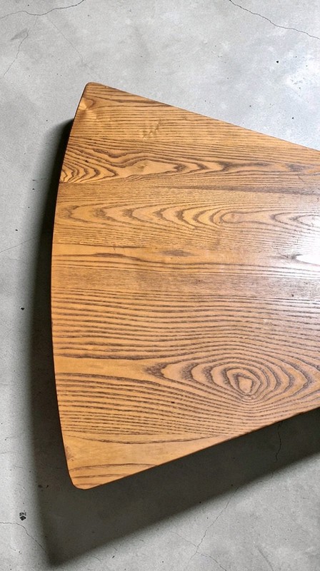 Mid Century Table Danish Triangle Shape Wood Table 28"x32'"×14.5" gallery