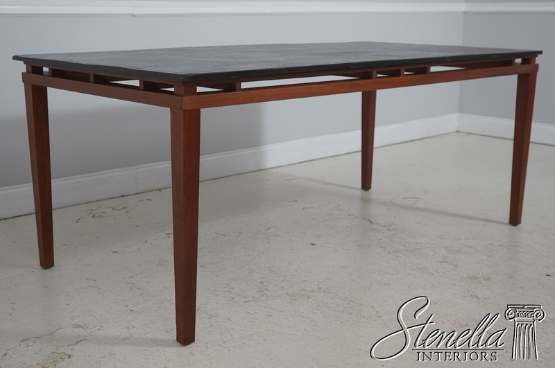 L71702: Modern Design Cherry Slate Top Dining Table gallery