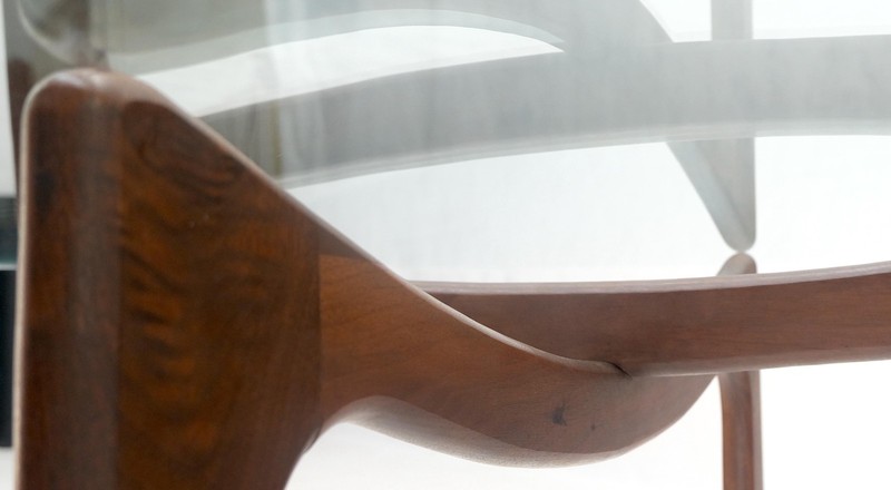 Danish Mid Century Adrian Pearsall Oiled Walnut Rounded Square Coffee Table MINT gallery