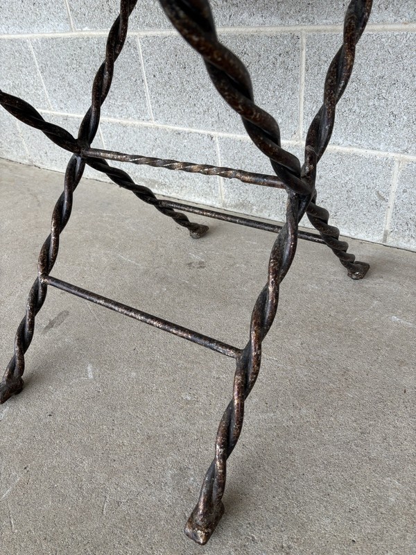 SPANISH REVIVAL STYLE CHERRY & CAST IRON SIDE/END TABLE gallery