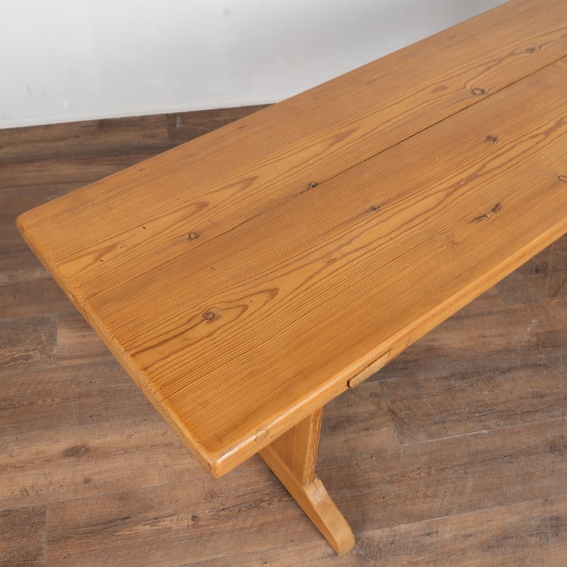 19th-Century Swedish Pine Console Table with Trestle Base gallery